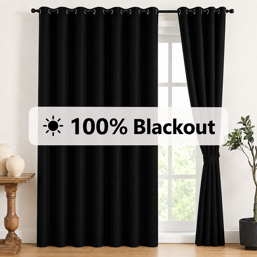 Lighting Decoration Ideas - 2pcs Blackout Thermal Curtains, Grommet 100%