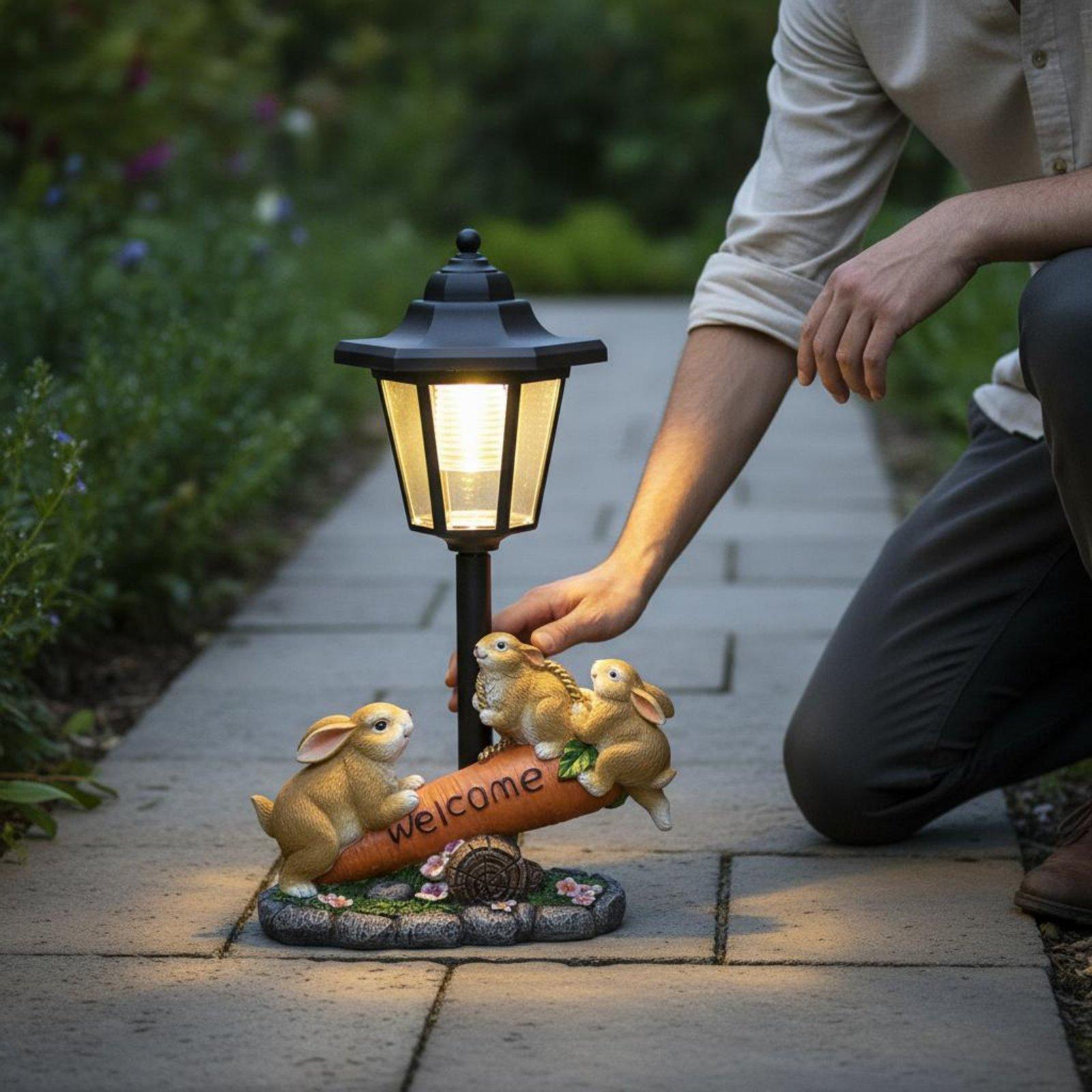Lighting Decoration Ideas - Solar Rabbit Statue Decorative Rabbit Solar