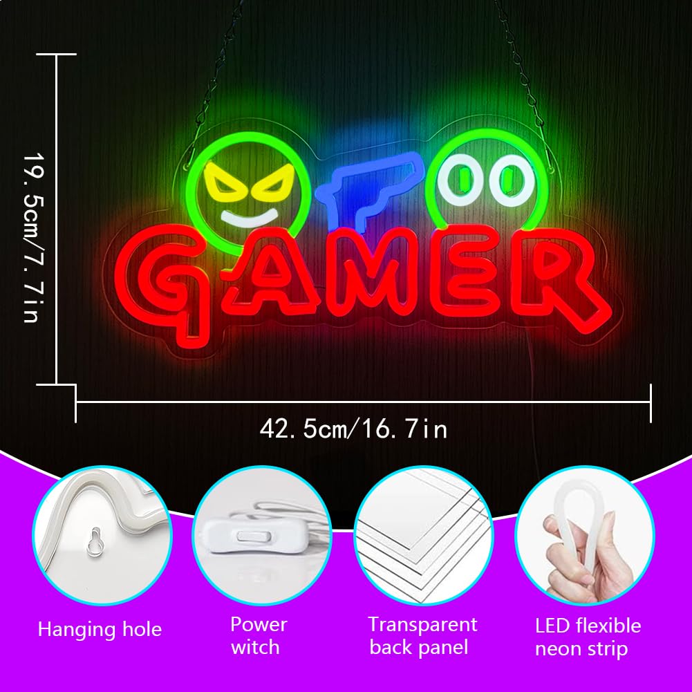 Gamer Neon Sign LED Wall Light - Lighting Christmas Decor 评论和价格