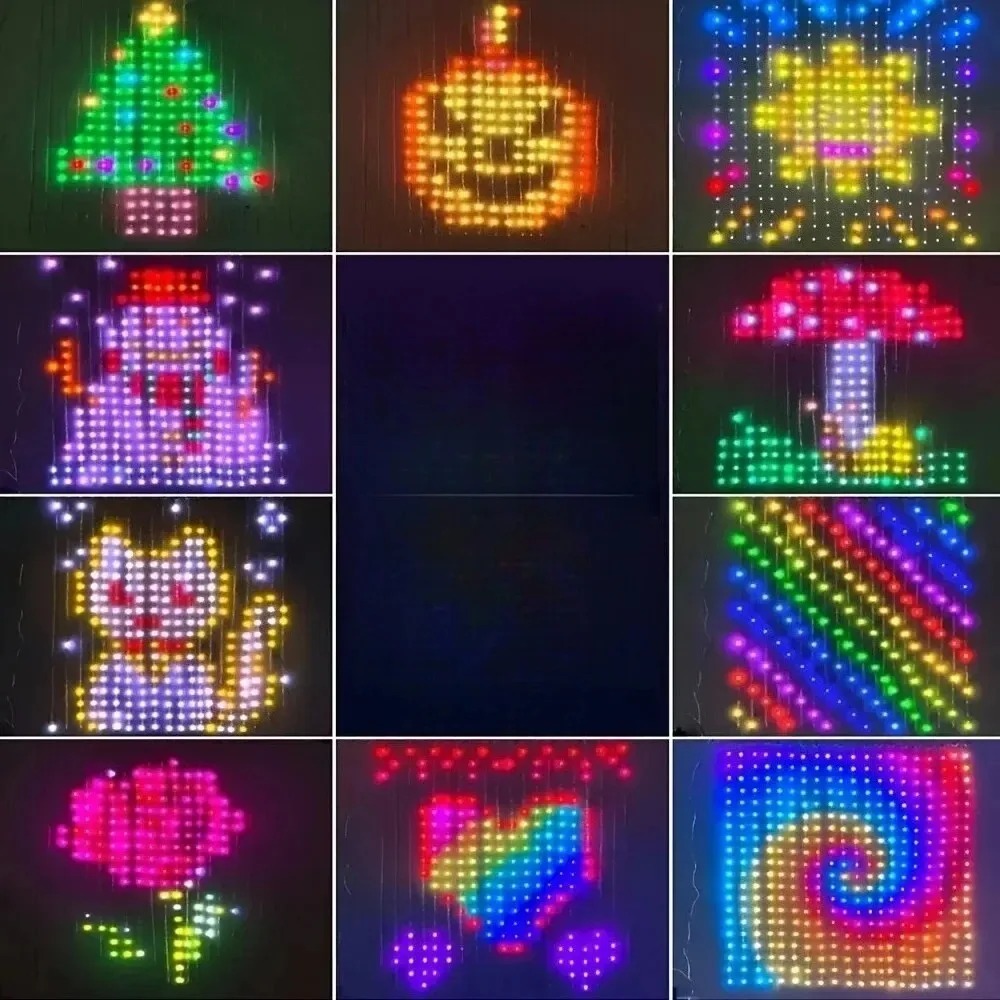 LED Pixel Curtain Lights Bluet - Lighting Christmas Decor 评论和价格