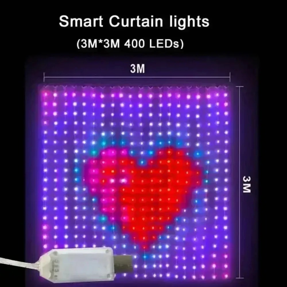 LED Pixel Curtain Lights Bluet - Lighting Christmas Decor 评论和价格