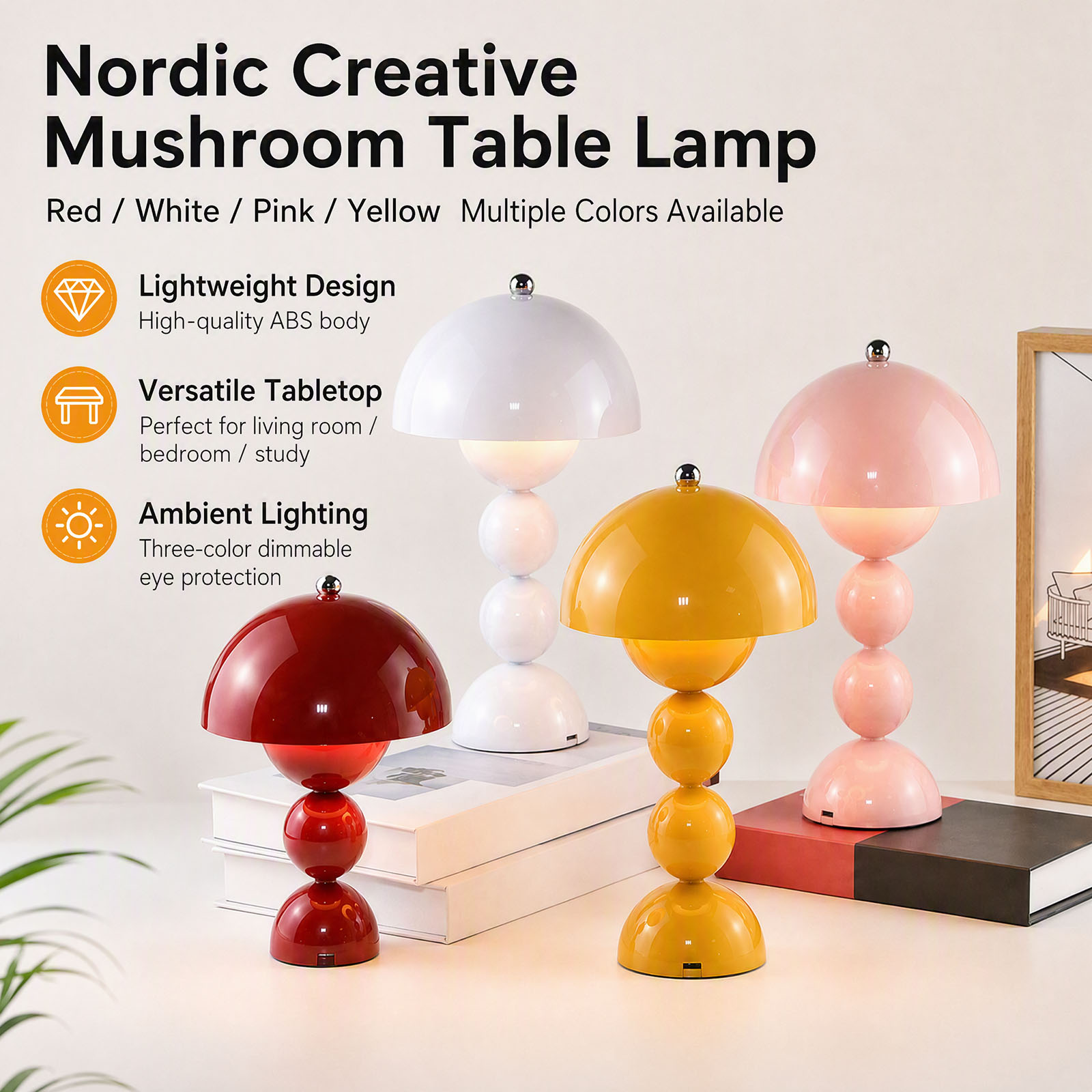 Mushroom Flower Bud Table Lamp - Lighting Decor Bedroom 评论和价格