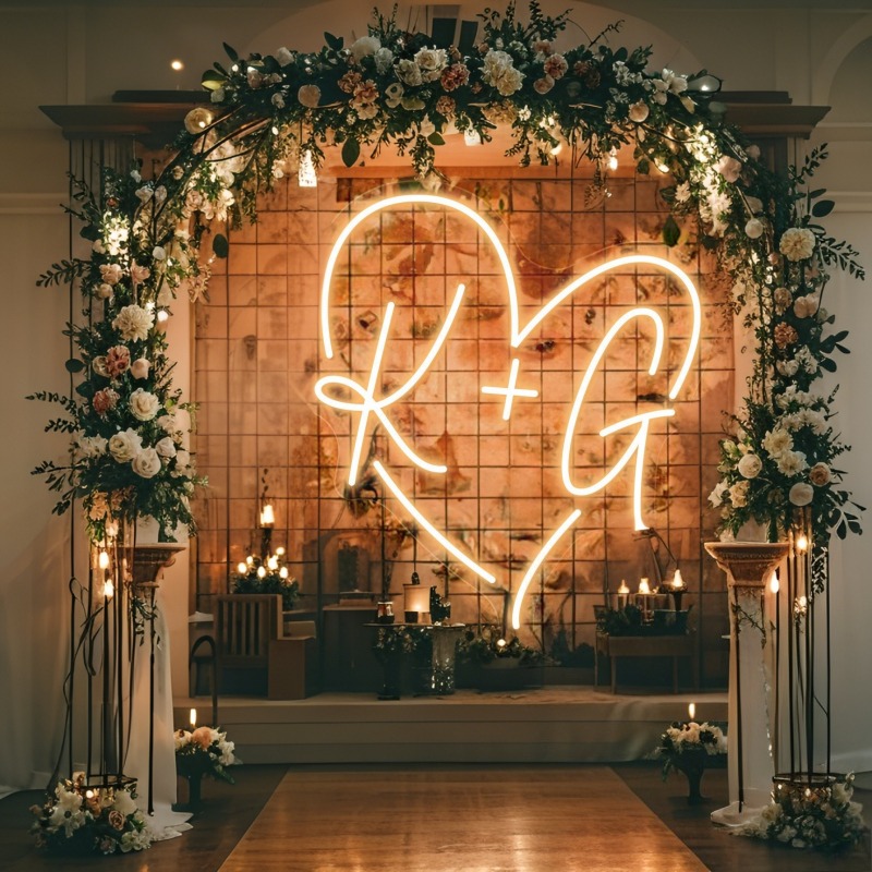 Custom Initials Heart LED Neon - Lighting Christmas Decor 评论和价格