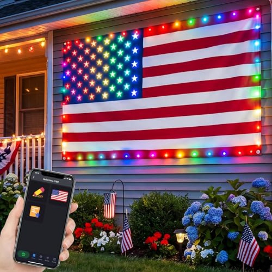 Smart Lighted American Flag 3x - Up Lighting Decor 评论和价格