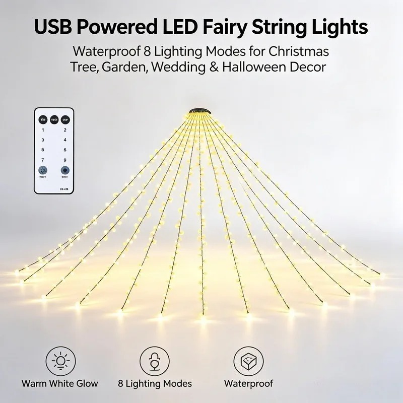 Waterproof USB LED String Ligh - Lighting Christmas Decor 评论和价格