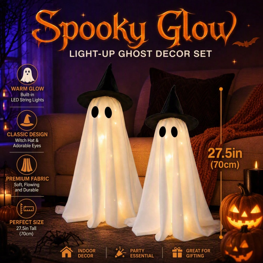 LED Light‑Up Witch Hat Ghost 2 - Up Lighting Decor 评论和价格