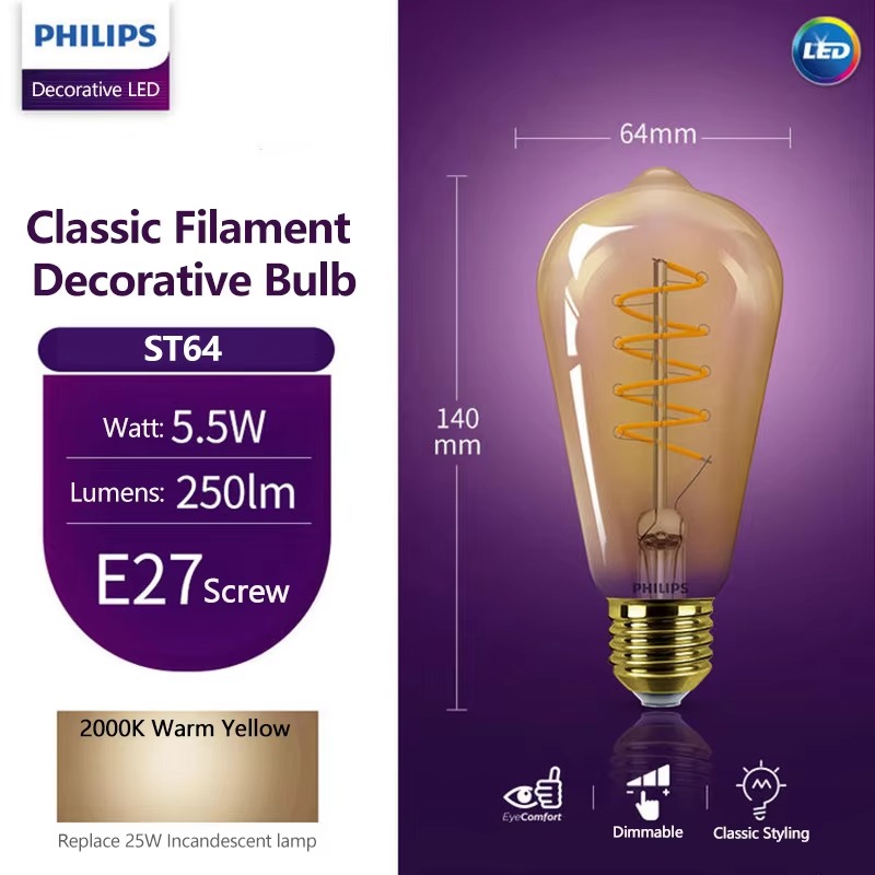 Philips Soft Amber 2000K LED D - Philips Bulb Led Classic 评论和价格